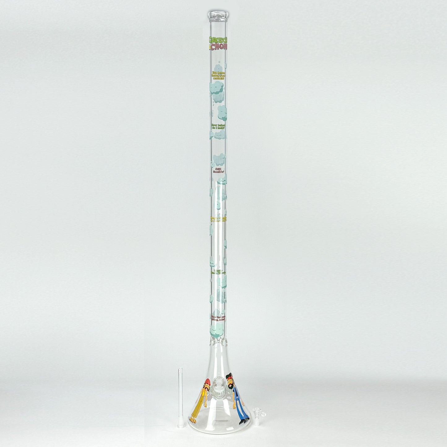 Cheech & Chong® Glass |  48" Tall 7mm Thick How High Are You Bell Base Water Pipe - Misc image 9