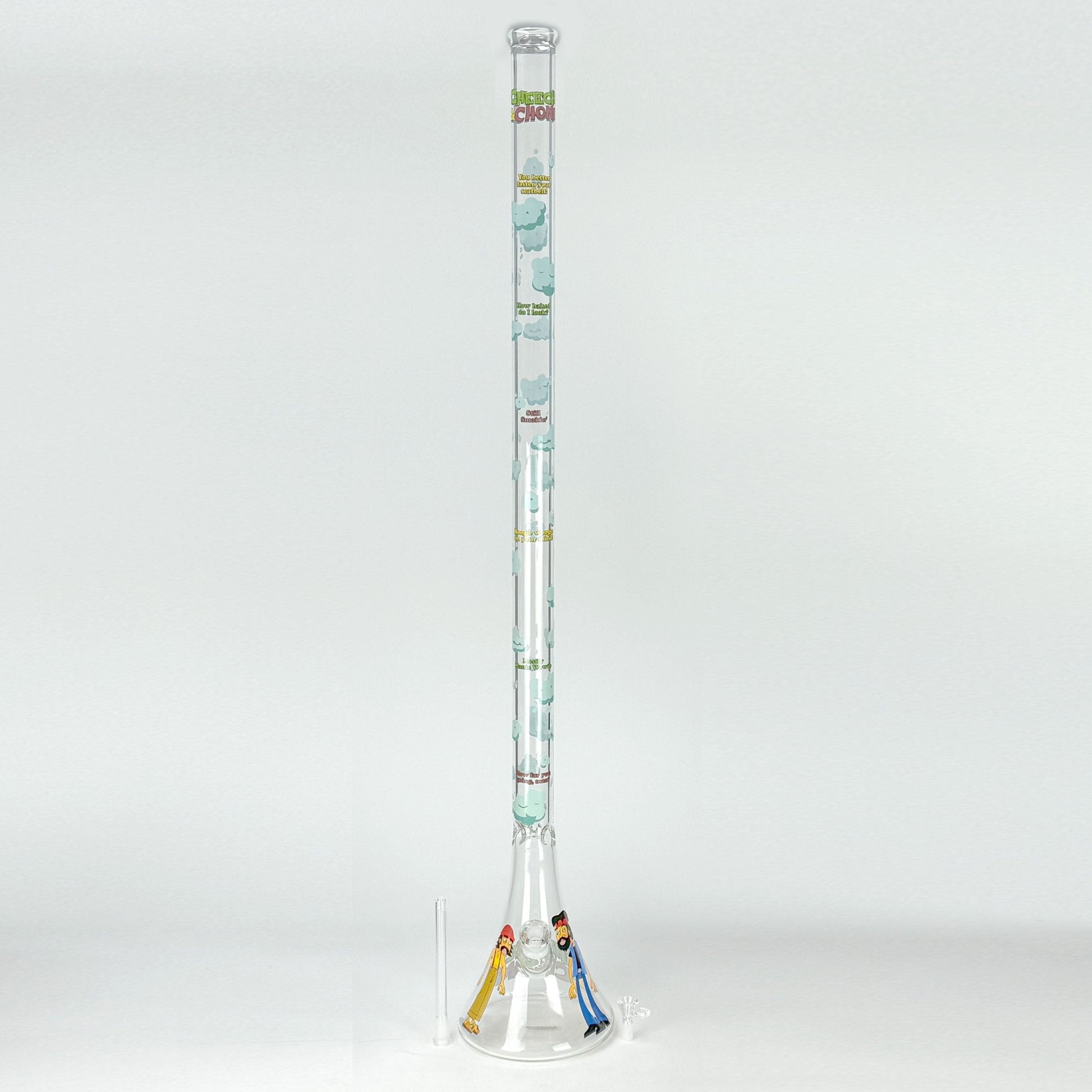 Cheech & Chong® Glass |  48" Tall 7mm Thick How High Are You Bell Base Water Pipe - Misc image 9