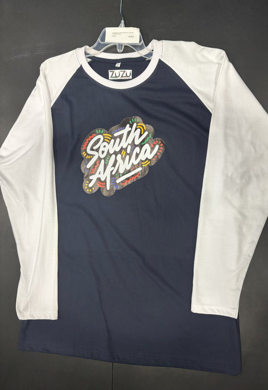 Long Sleeve T-shirt with SA Print - Navy Blue with White Sleeve - Apparel image 1
