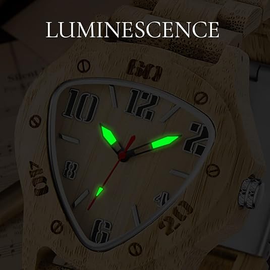 Triangle Design Bamboo Men's Handmade Watch - Jewelry image 3