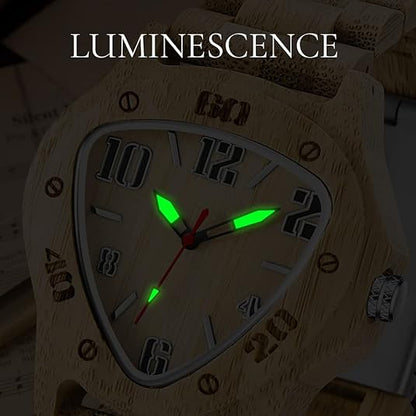 Triangle Design Bamboo Men's Handmade Watch - Jewelry image 3