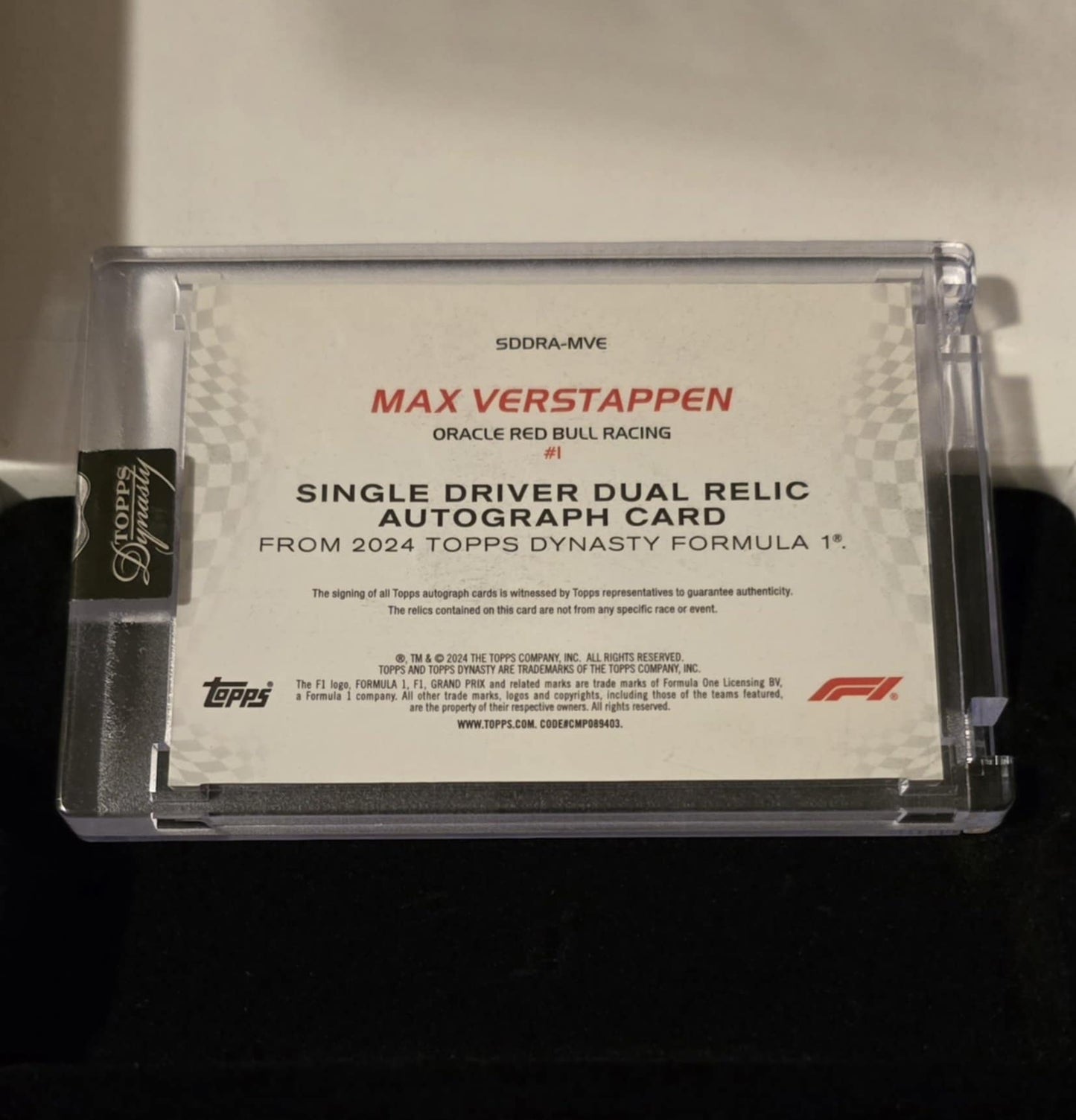 Topps Dynasty 2024 - Max Verstappen Autograph Patch #10/10 - Collectibles image 2