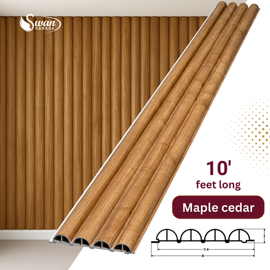 WPC Fluted Panels, Maple cedar 10 Panels x 10 feet long. - Furniture image 1