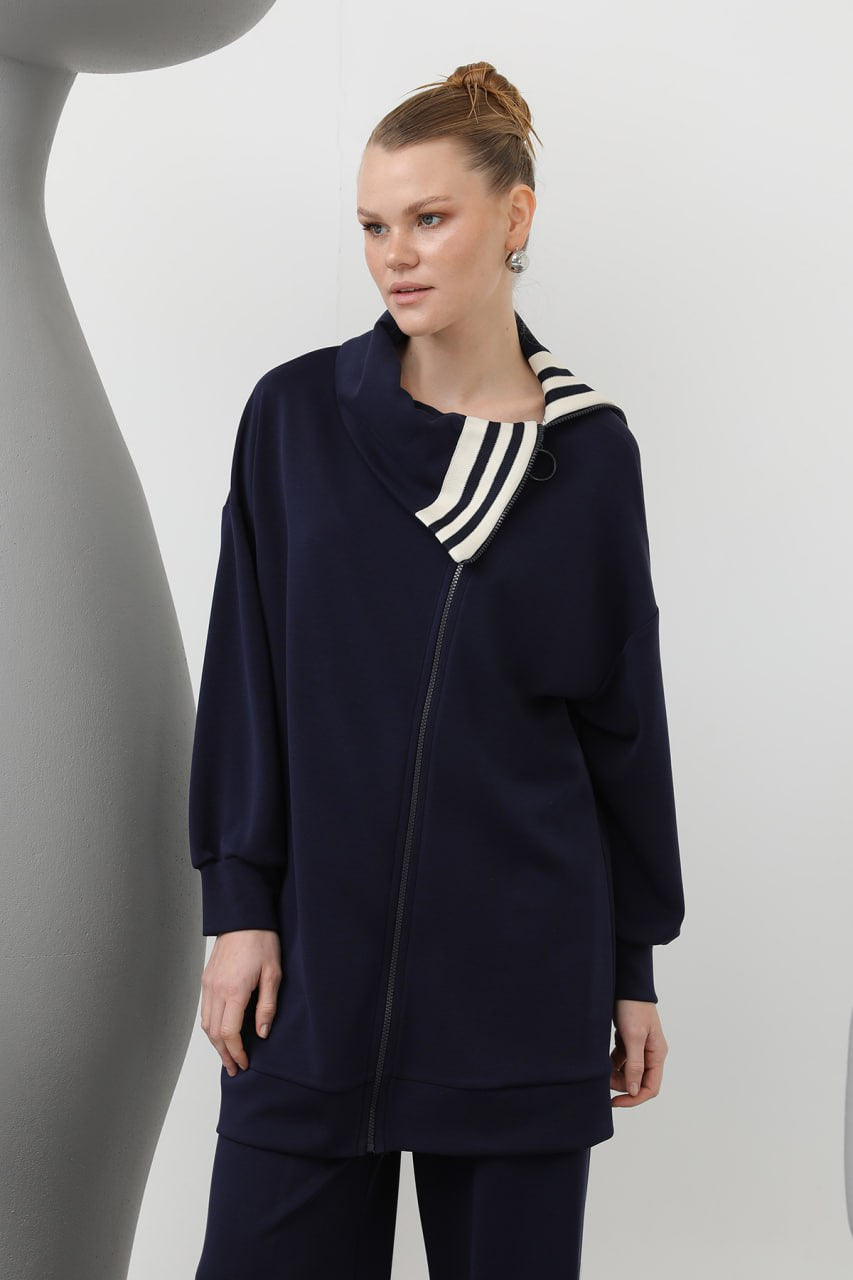 Reyah Modest Zip Tracksuit Set | Midnight Navy - Apparel image 3