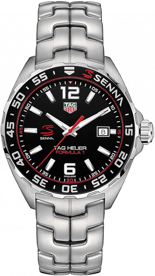 Tag Heuer Formula 1 Senna Limited Edition Black Dial Silver Steel Strap Watch for Men - WAZ1012.BA0883 - Jewelry image 1