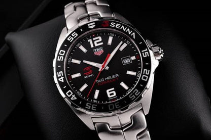 Tag Heuer Formula 1 Senna Limited Edition Black Dial Silver Steel Strap Watch for Men - WAZ1012.BA0883 - Jewelry image 29
