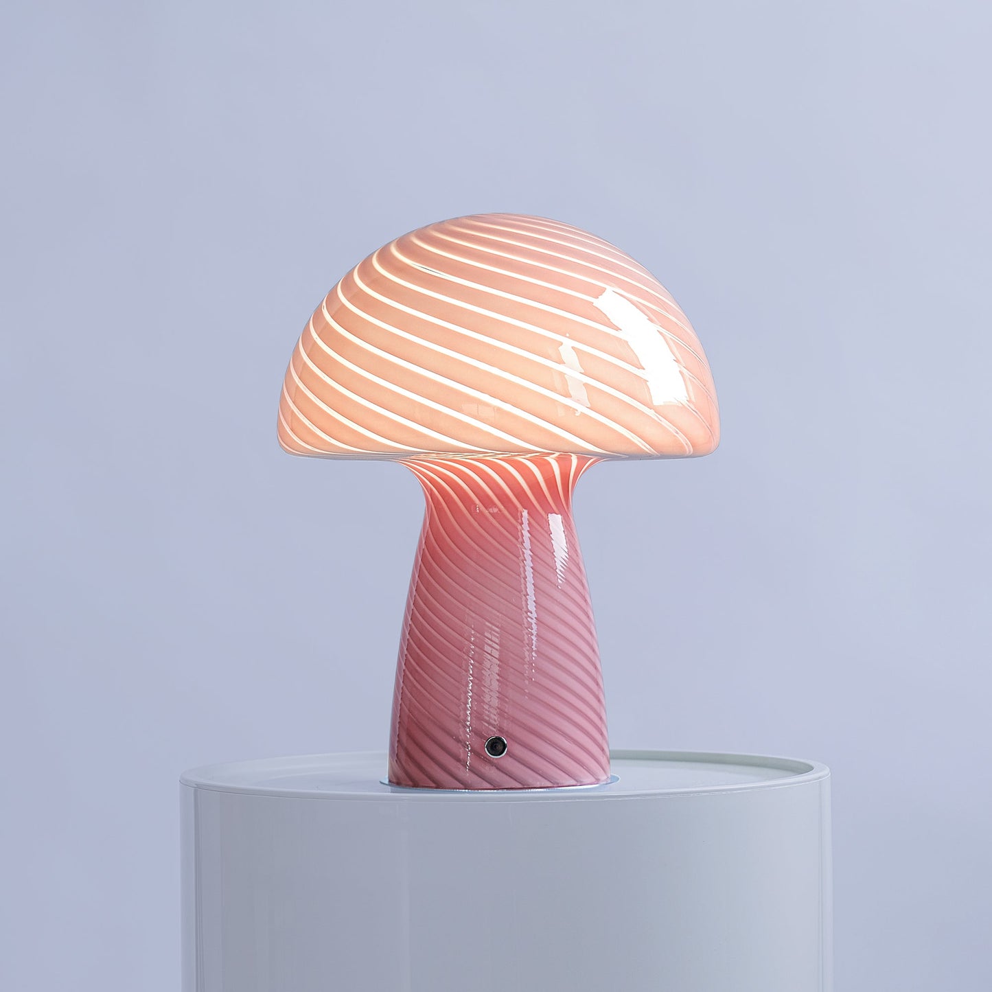 Glass Mushroom Table Lamp, Large Close Top, Pink - Home Decor image 4