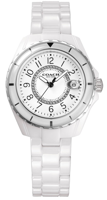 Coach Preston White Dial White Steel Strap Watch for Women - 14503462 - Jewelry image 1