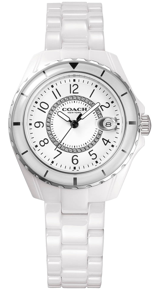 Coach Preston White Dial White Steel Strap Watch for Women - 14503462 - Jewelry image 1