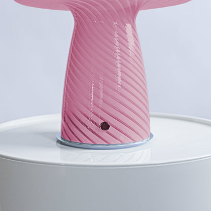 Glass Mushroom Table Lamp, Large Close Top, Pink - Home Decor image 6