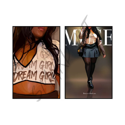 Art Print Bundle : Dream Girl + Wherever I Walk - Home Decor image 1