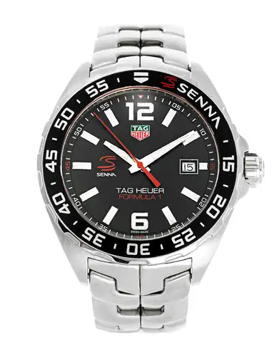 Tag Heuer Formula 1 Senna Limited Edition Black Dial Silver Steel Strap Watch for Men - WAZ1012.BA0883 - Jewelry image 5