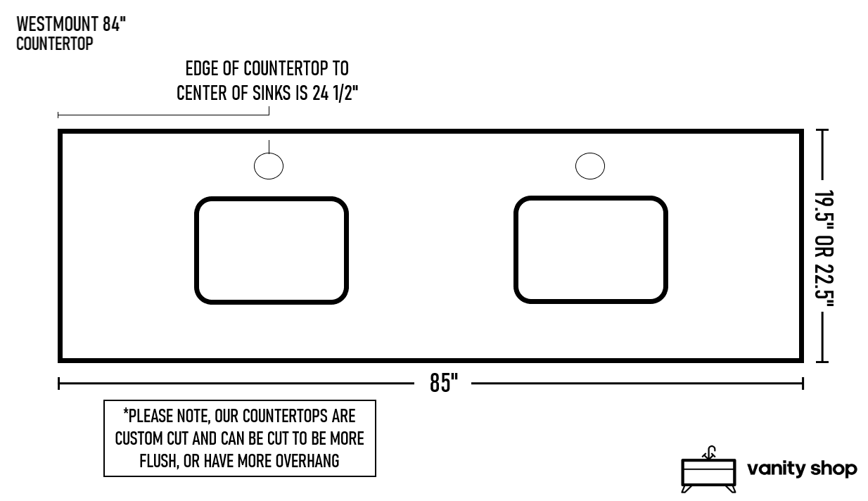 Westmount 84"D Solid-Wood Canadian-Made Vanity w/ Quartz Top - Misc image 7