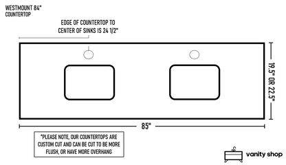 Westmount 84"D Solid-Wood Canadian-Made Vanity w/ Quartz Top - Misc image 7