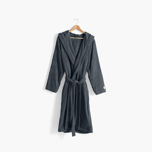 Osmose Men's Charcoal Hooded Cotton Bathrobe - Kitchen & Dining image 1