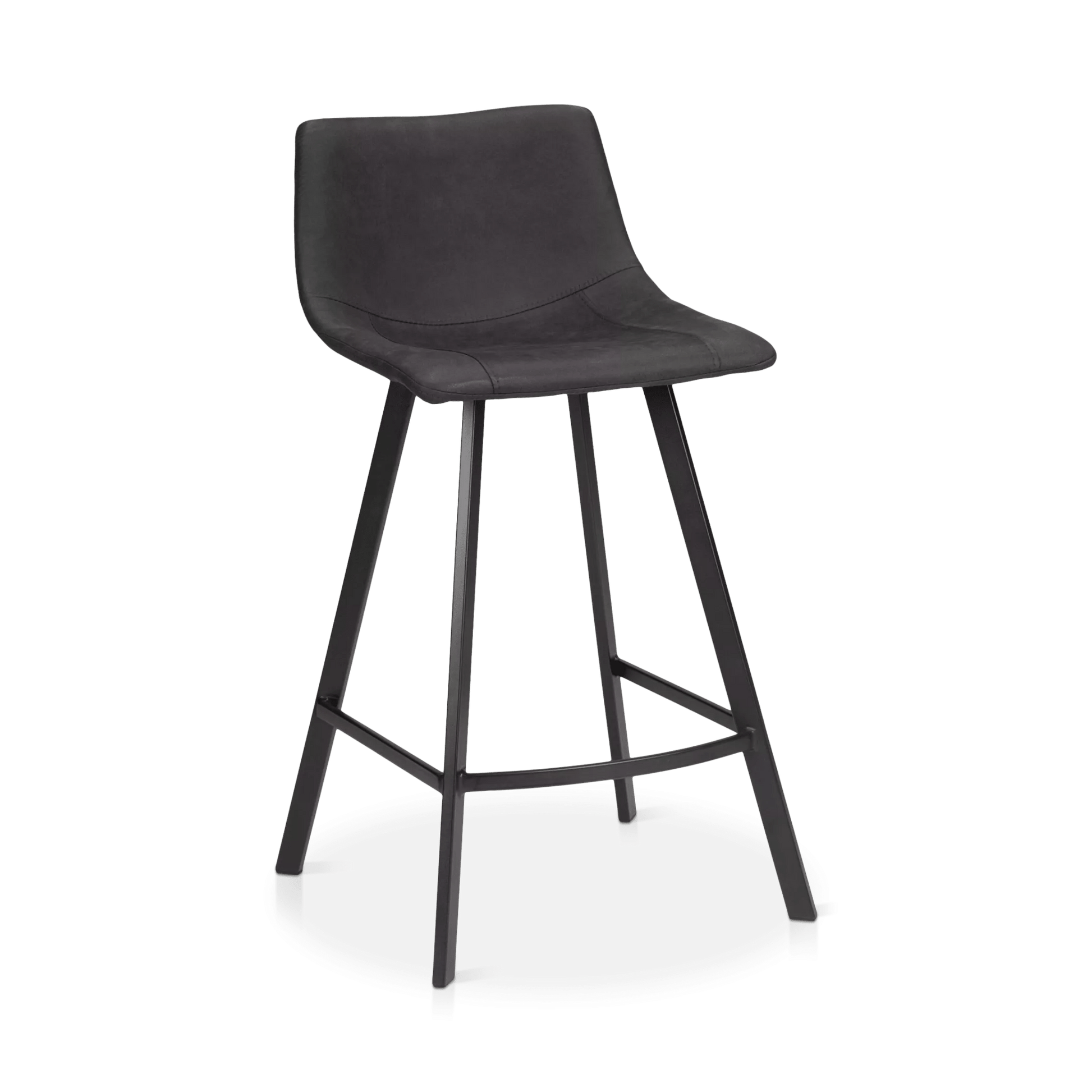 Textured Faux Leather and Metal Bar Stool - Misc image 1