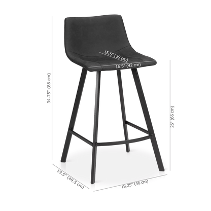 Textured Faux Leather and Metal Bar Stool - Misc image 4