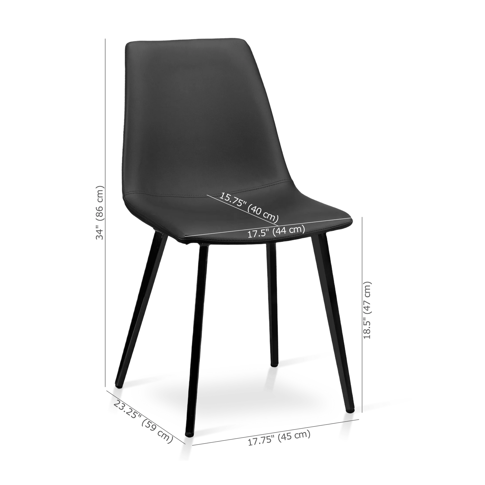 Faux Leather and Metal Dining Chair - Misc image 4