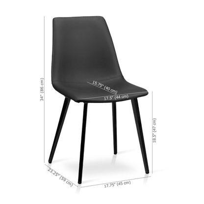 Faux Leather and Metal Dining Chair - Misc image 4