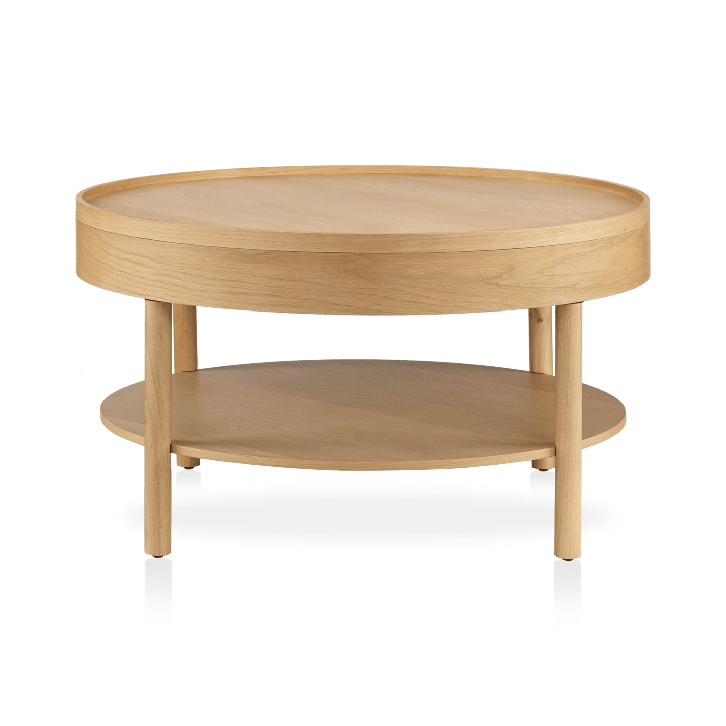 Wooden Round Coffee Table with Lift Top - Furniture image 5