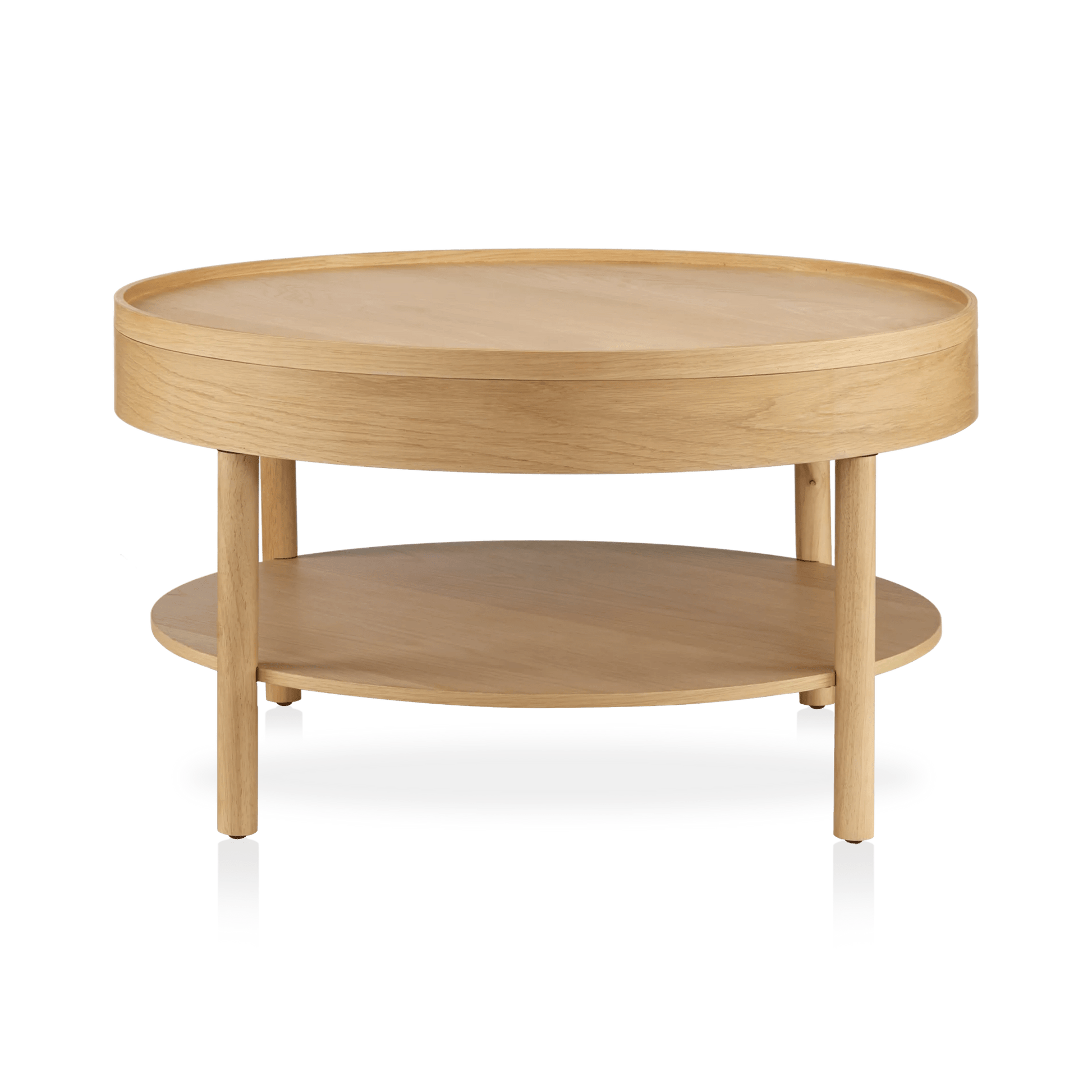 Wooden Round Coffee Table with Lift Top - Furniture image 5