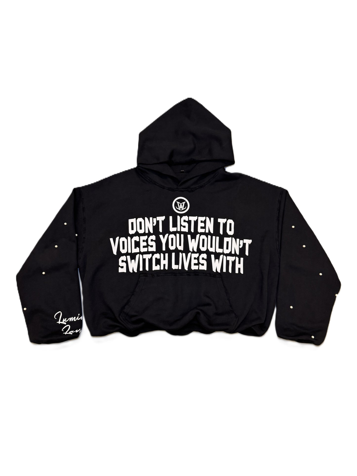 BLACK "SILENT VOICES" HOODIE - Apparel image 1