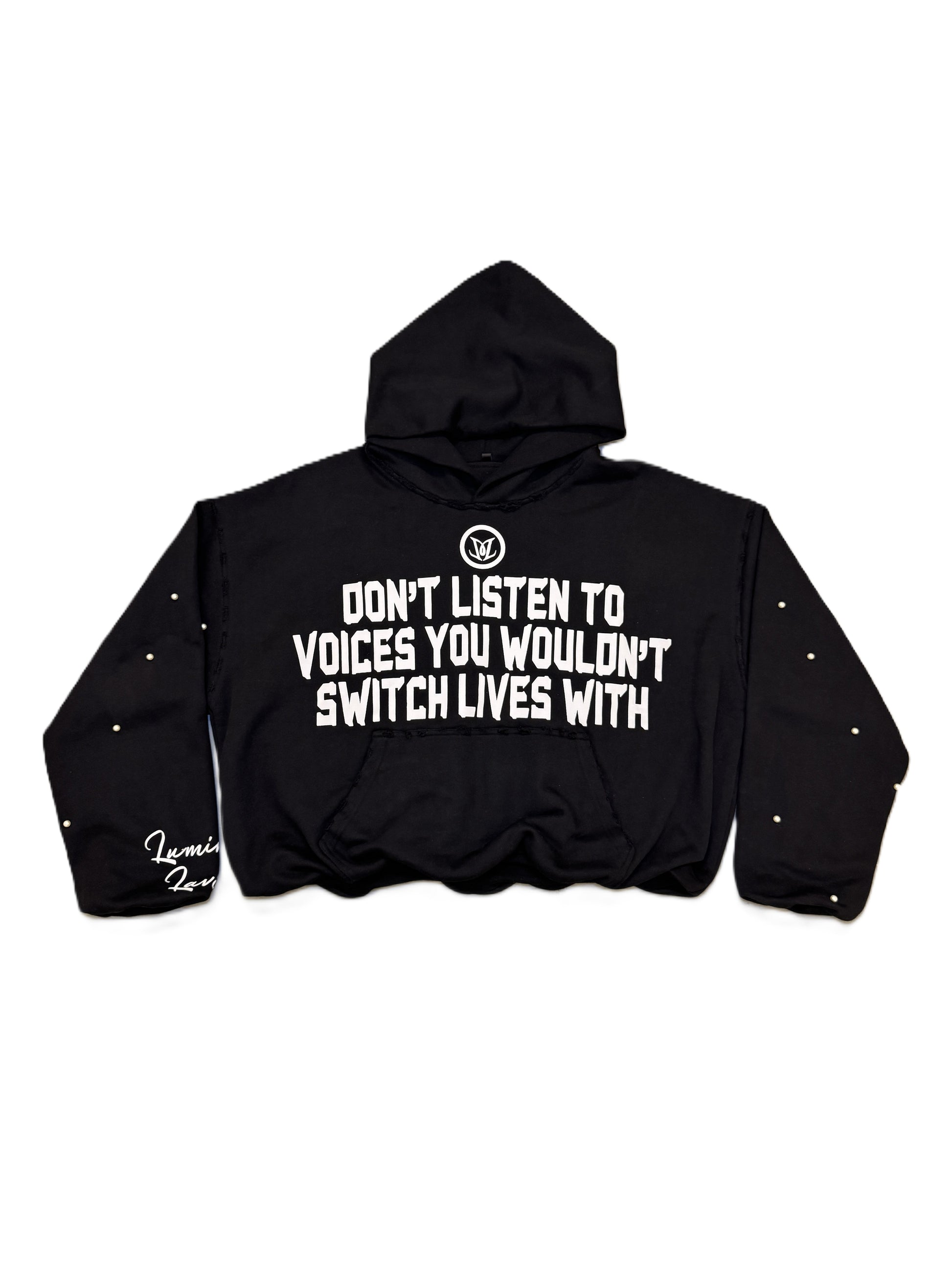 BLACK "SILENT VOICES" HOODIE - Apparel image 1