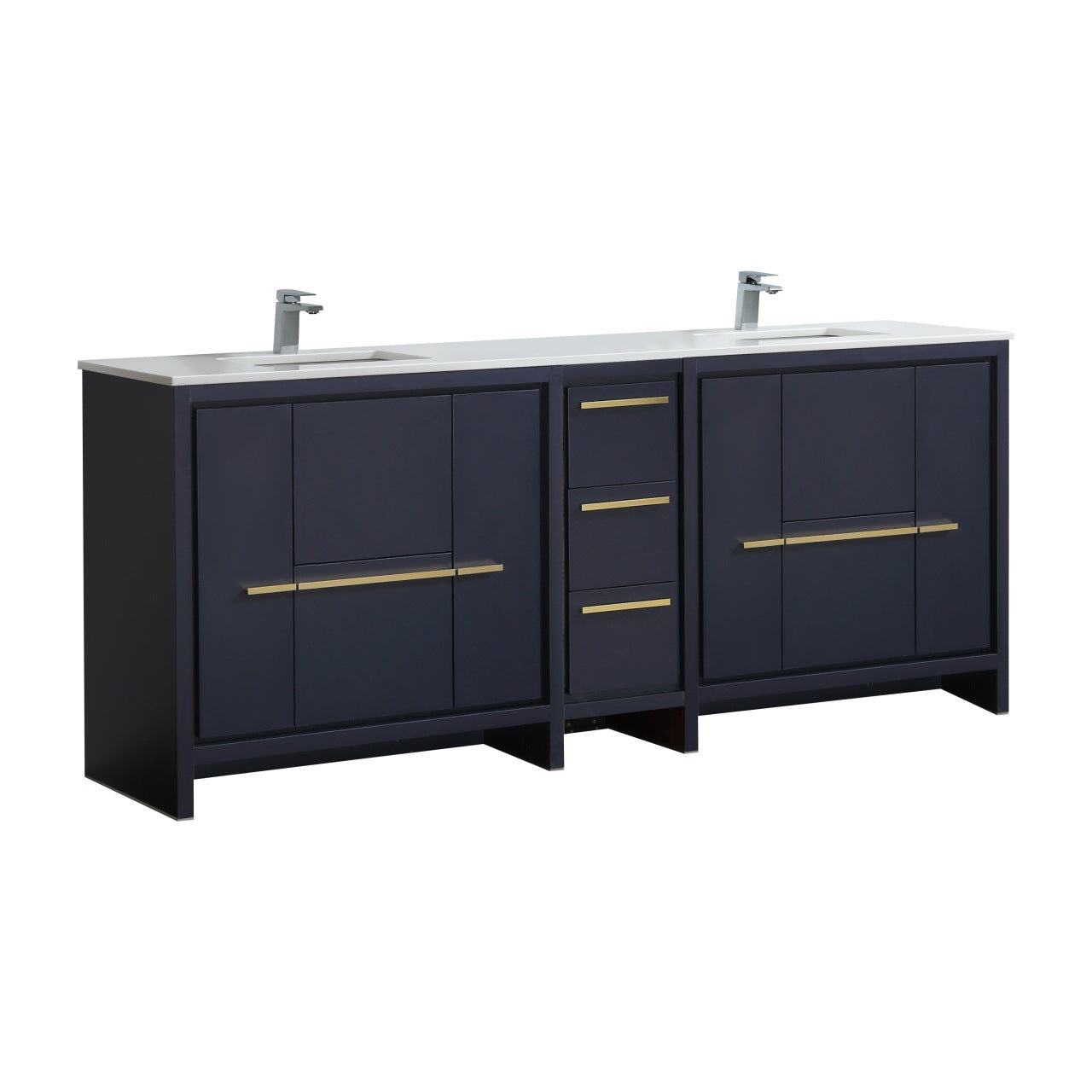 Dolce 84″ Double Sink Modern Bathroom Vanity with Quartz Counter-Top - Home Decor image 3