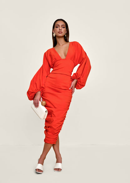 ANIDA DRESS - RED CORAL - Apparel image 4