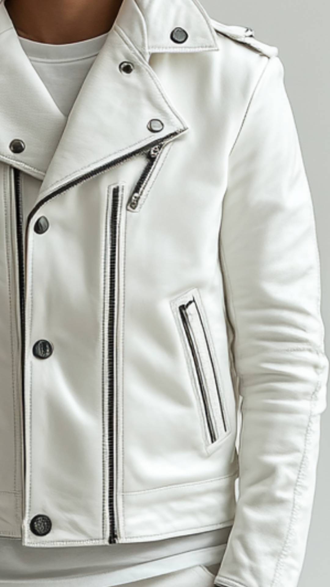 Alfie White Leather Jacket - Leather Jacket for Men White - Apparel image 2