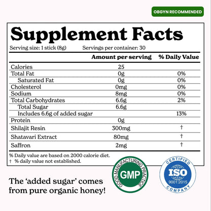 She-Lajit Honey Sticks - Female Multi-Mineral For Hormonal Balance & Energy - Misc image 3