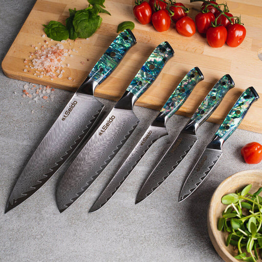 Awabi Damascus Chef Knife Set - Misc image 1