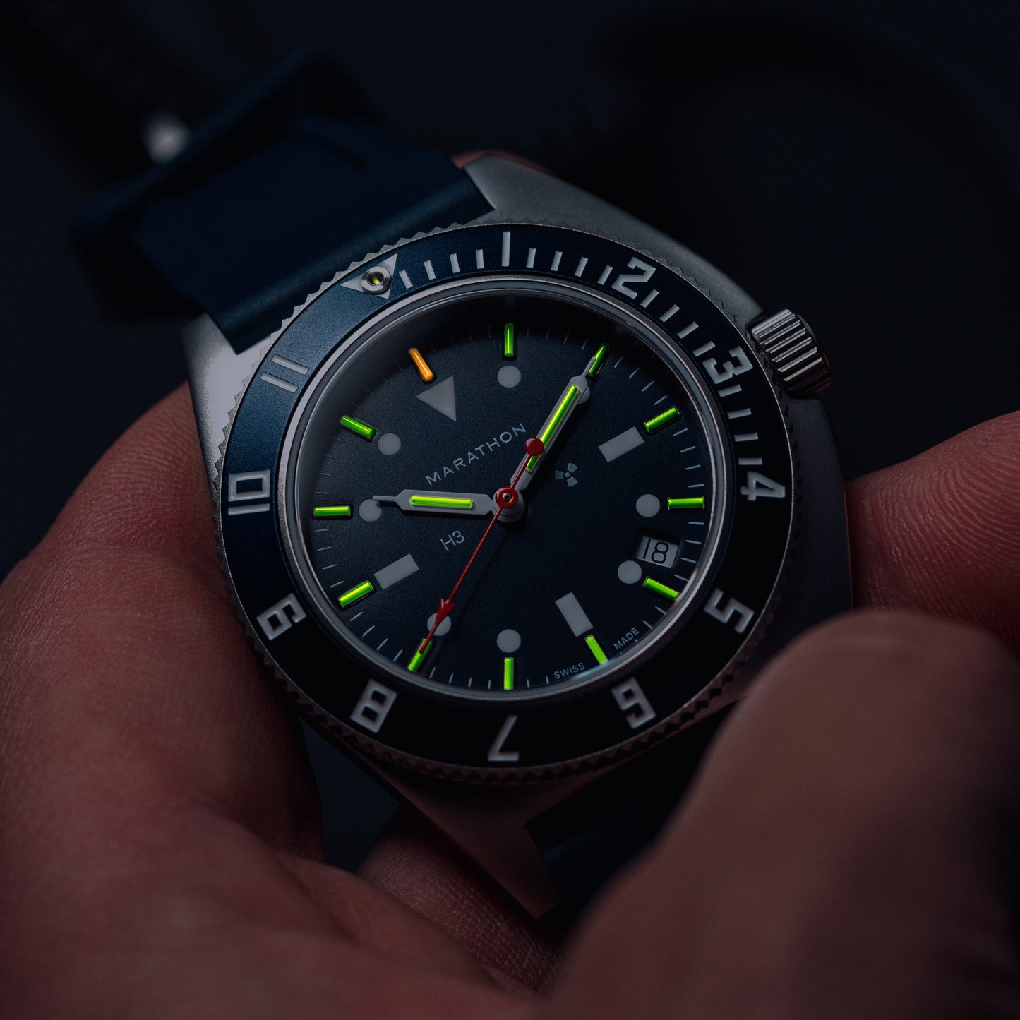 41mm Blue Steel Navigator w/Date (SSNAV-D) on Blue 3-Piece Rubber Strap Kit - Misc image 2