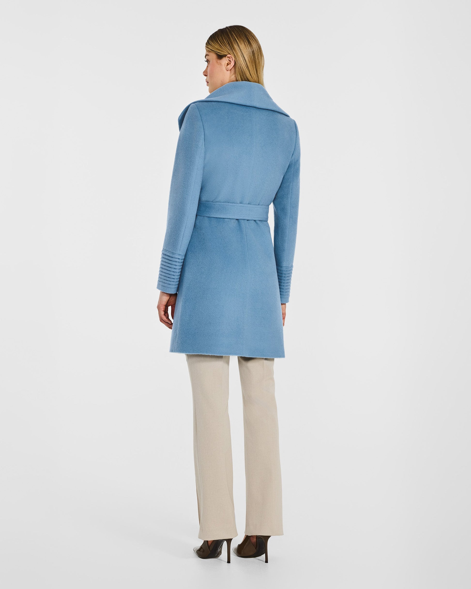 Baby Alpaca Mid Length Shawl Collar Wrap Coat - Misc image 5