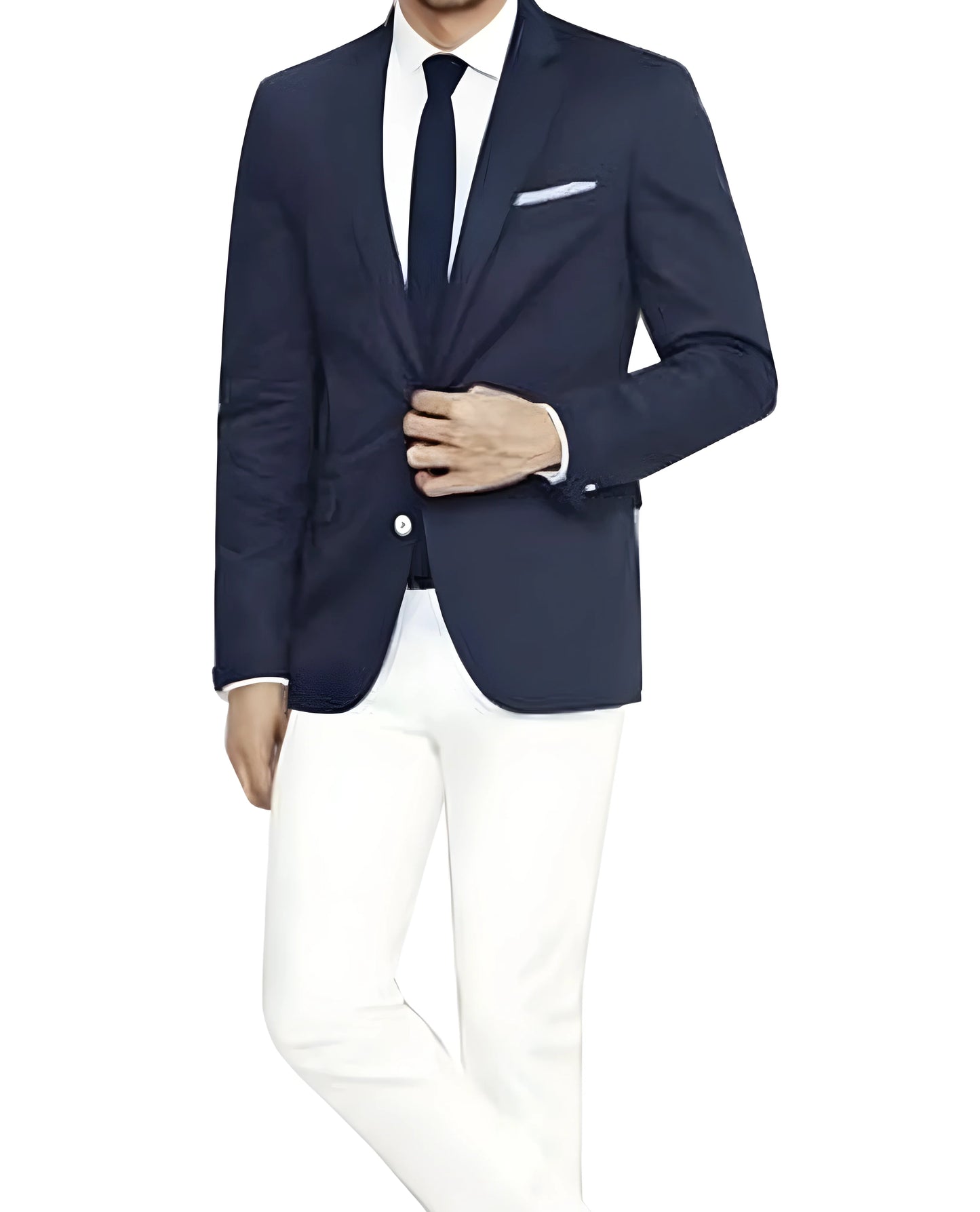 Blue Jacket With Off-White Dress Pant - Broken Men's Suits - Apparel image 1