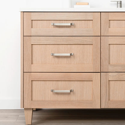 Bridgeport 72" White Oak Bathroom Vanity - All Drawers - Misc image 12
