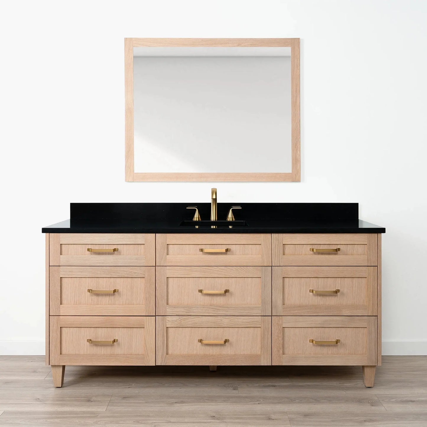 Bridgeport 72" White Oak Bathroom Vanity - All Drawers - Misc image 15