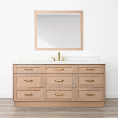 Bridgeport 72" White Oak Bathroom Vanity - All Drawers - Misc image 19