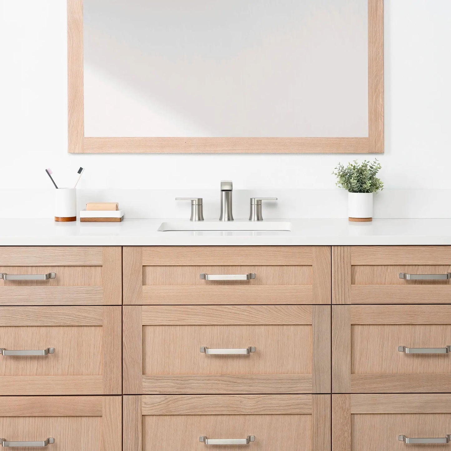 Bridgeport 72" White Oak Bathroom Vanity - All Drawers - Misc image 3