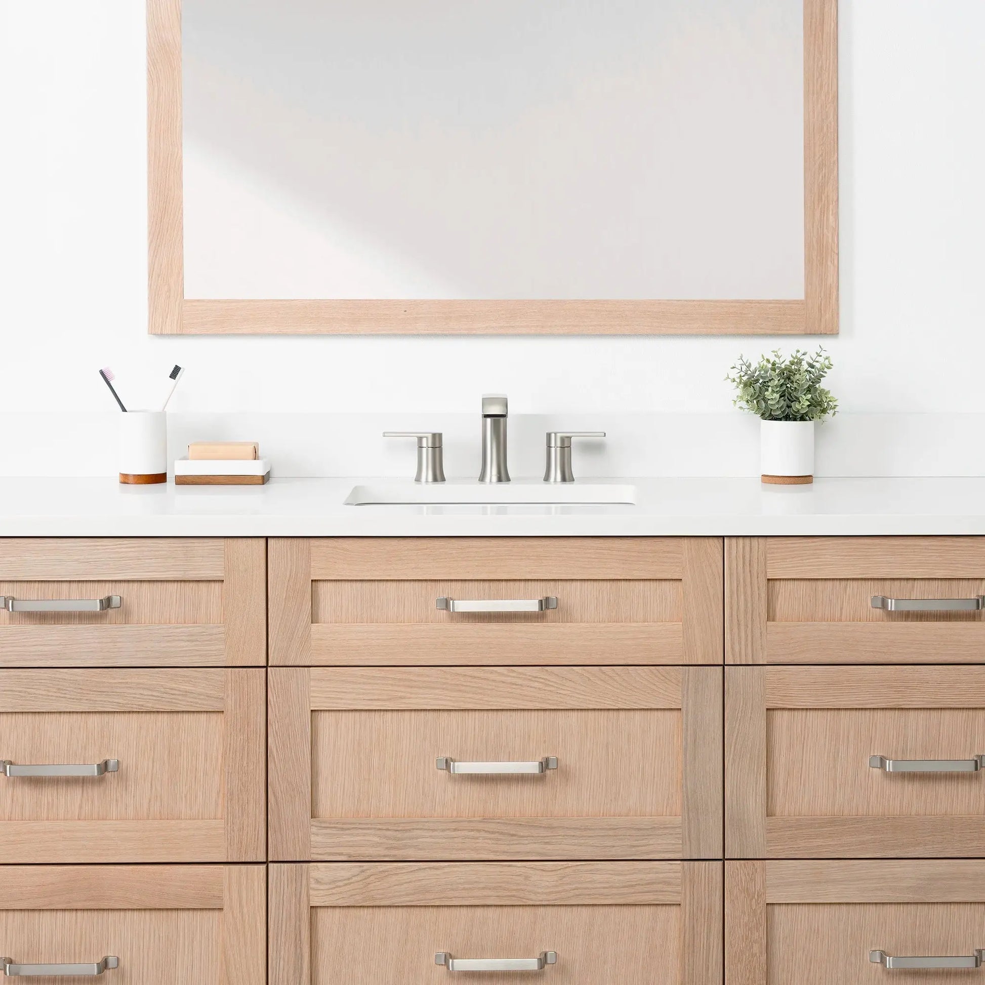 Bridgeport 72" White Oak Bathroom Vanity - All Drawers - Misc image 3