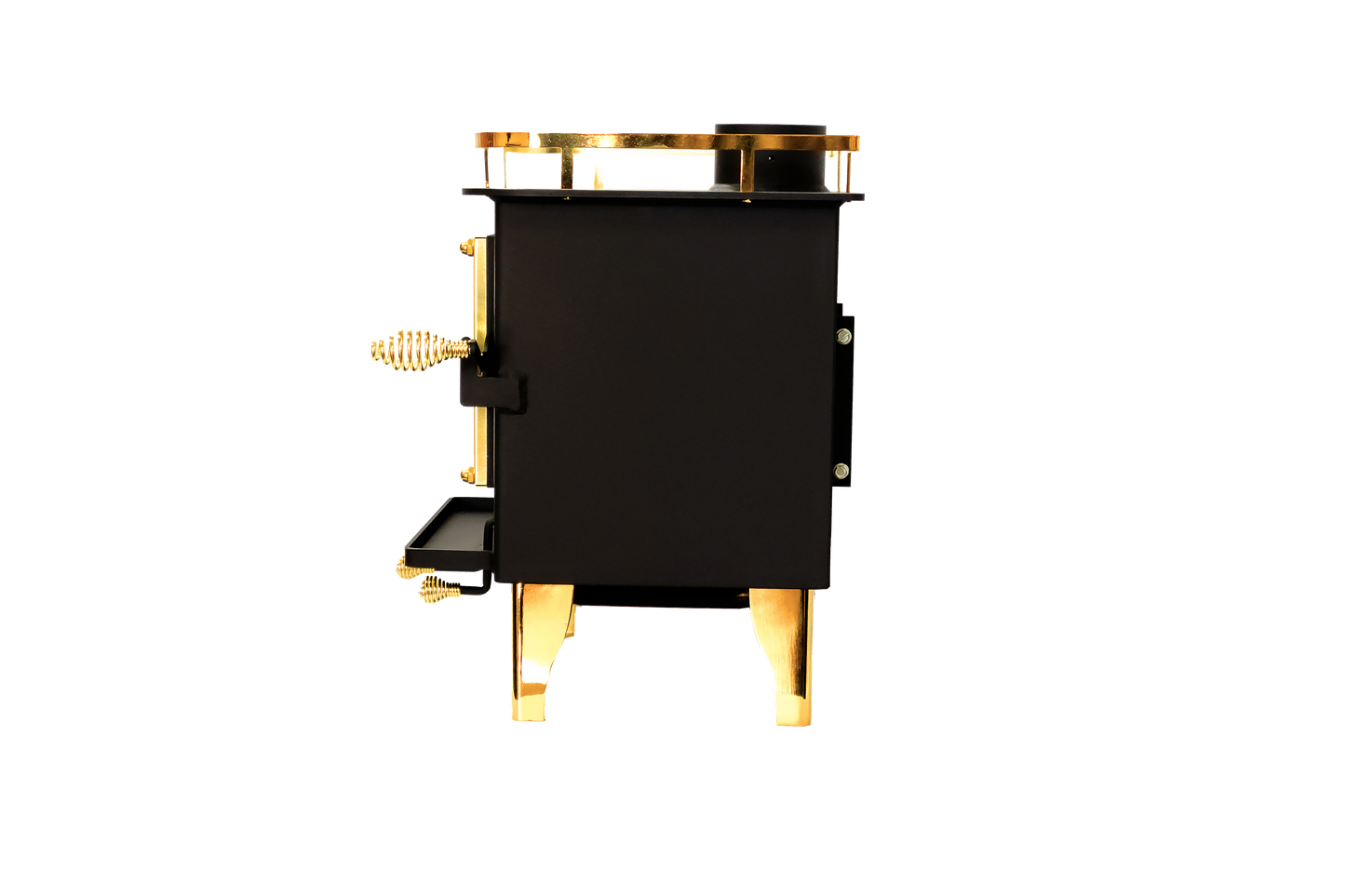 CB-1210-BR Grizzly Cubic Mini Wood Stove Brass - Furniture image 6