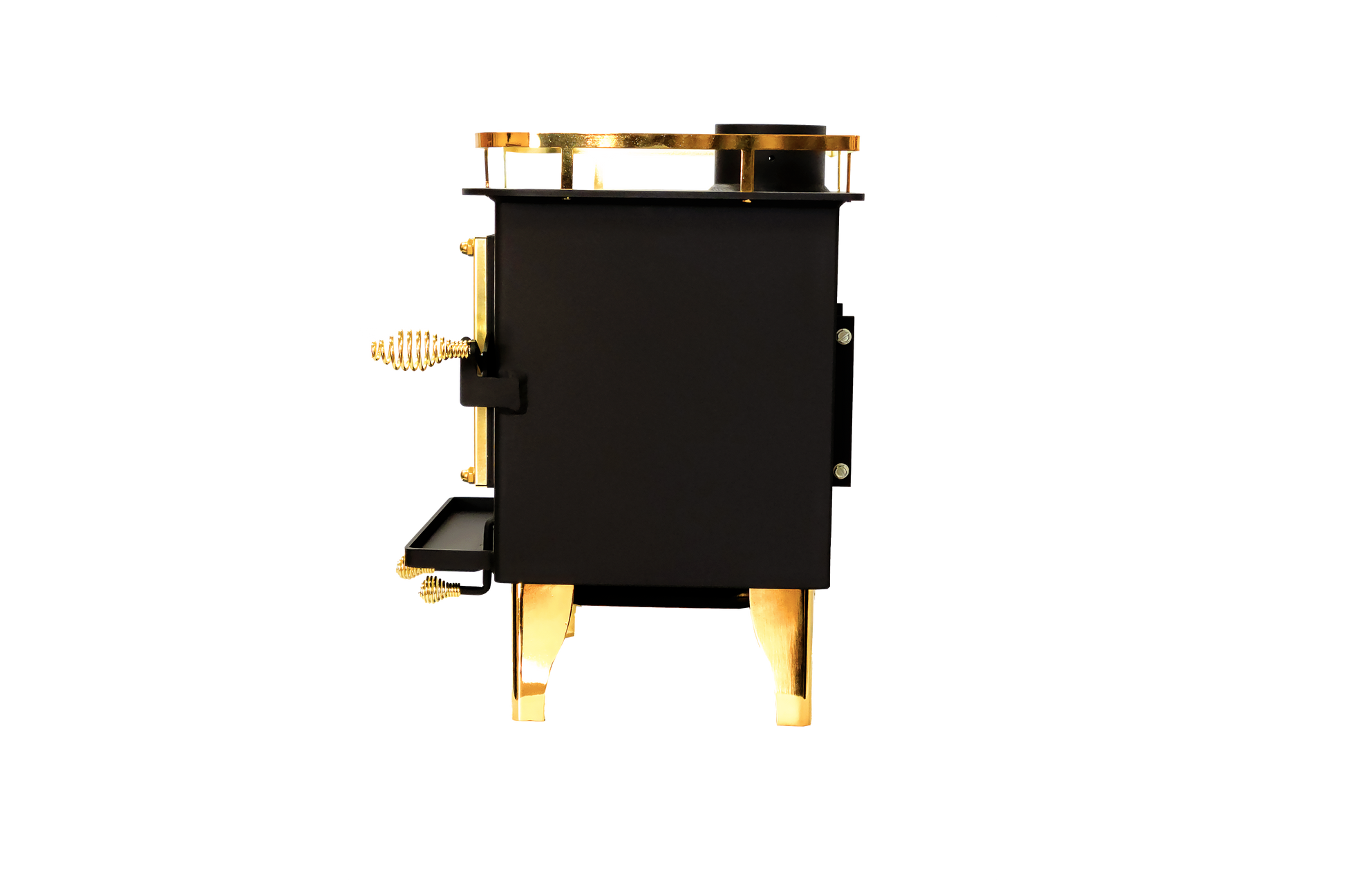 CB-1210-BR Grizzly Cubic Mini Wood Stove Brass - Furniture image 6