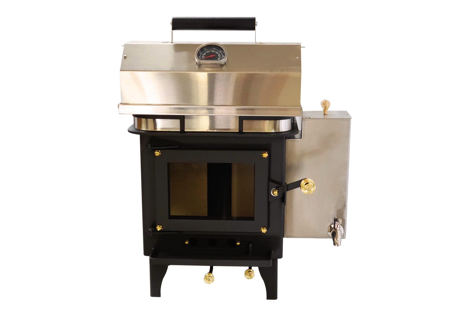 CB-1210-BR Grizzly Cubic Mini Wood Stove Brass - Furniture image 7