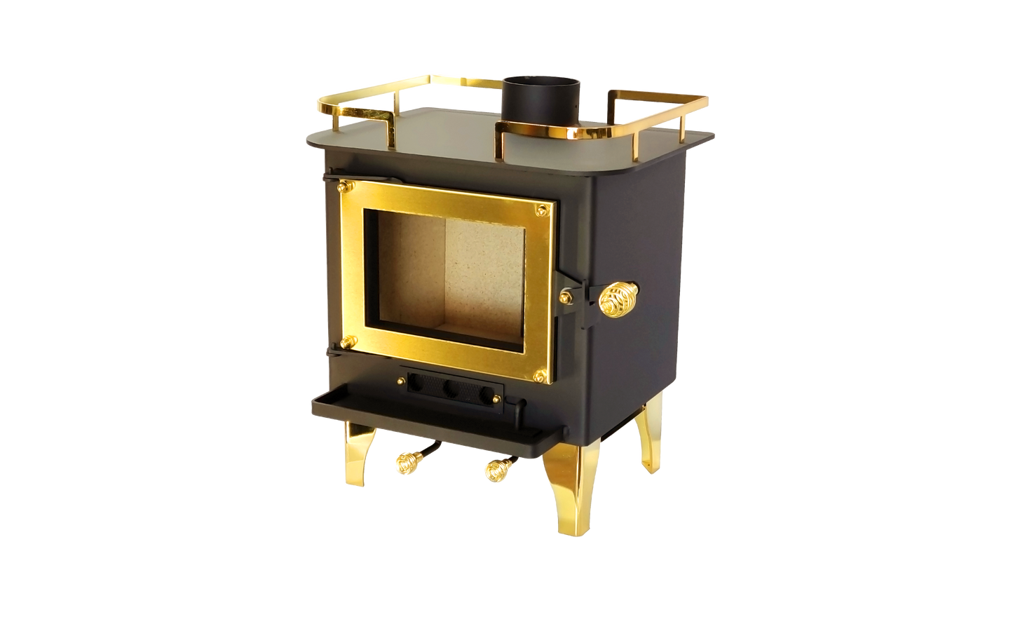 CB-1210-BR Grizzly Cubic Mini Wood Stove Brass - Furniture image 5
