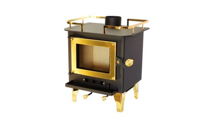 CB-1210-BR Grizzly Cubic Mini Wood Stove Brass - Furniture image 5