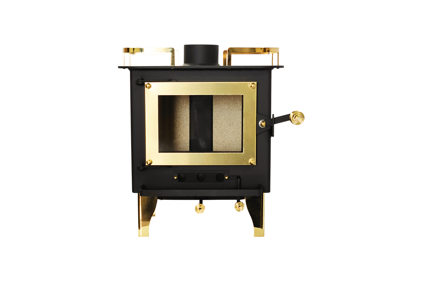 CB-1210-BR Grizzly Cubic Mini Wood Stove Brass - Furniture image 4