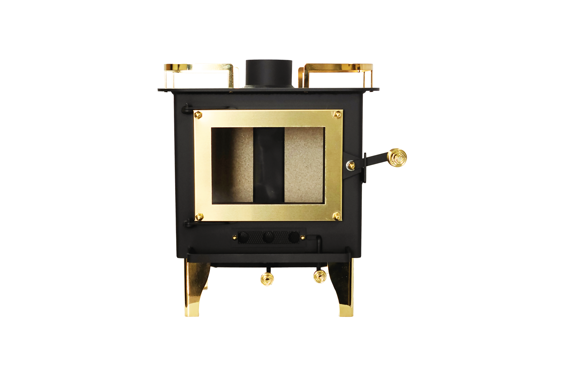 CB-1210-BR Grizzly Cubic Mini Wood Stove Brass - Furniture image 4