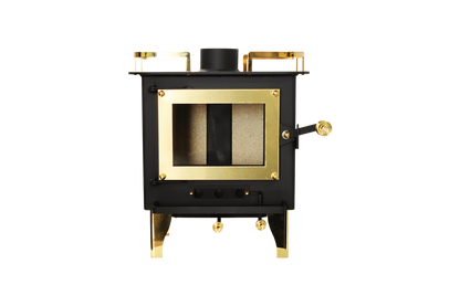 CB-1210-BR Grizzly Cubic Mini Wood Stove Brass - Furniture image 4