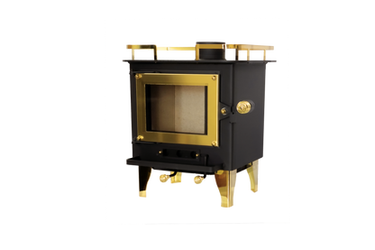 CB-1210-BR Grizzly Cubic Mini Wood Stove Brass - Furniture image 3