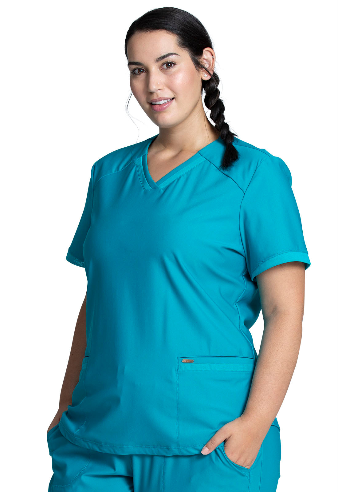 CK840+CK095 Cherokee Form 360º Stretch Scrub Top with Midrise Tapered Leg Pants  (XXS - 3XL) - Apparel image 51